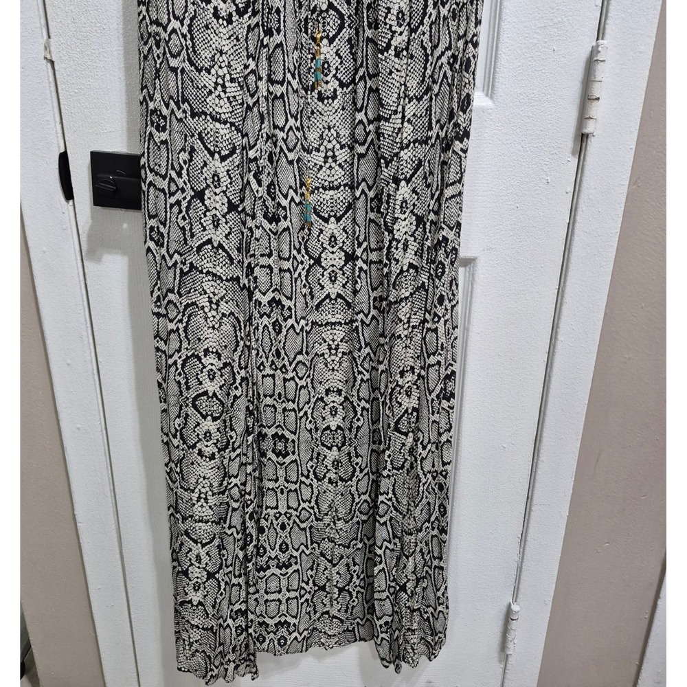Vix Paula Hermanny Snakeskin Print Maxi Dress Resort Wear M-M - Picture 7 of 13